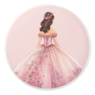 Poignée en céramique rose pour fille de princesse