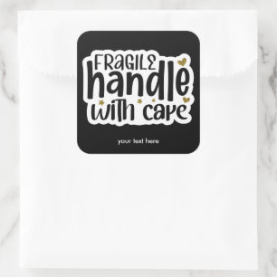 Poignée fragile avec autocollant de soin