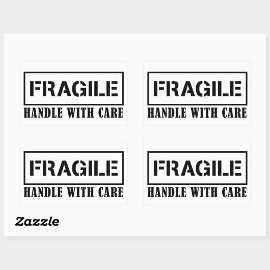 Poignée fragile avec soin autocollant fragile (Feuille)