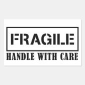 Poignée fragile avec soin autocollant fragile (Devant)