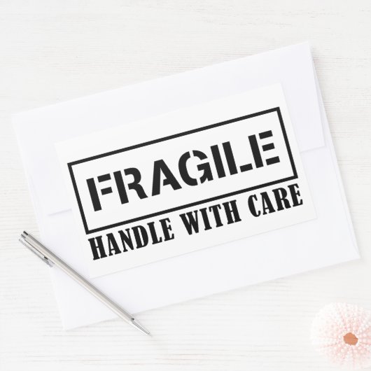 Poignée fragile avec soin autocollant fragile (Enveloppe)