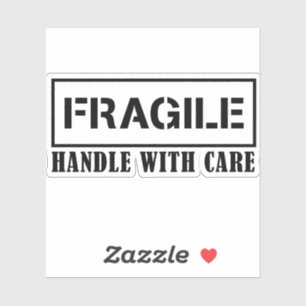 Poignée fragile avec soin - Autocollant fragile