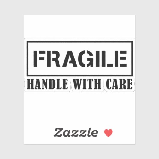 Poignée fragile avec soin - Autocollant fragile (Feuille)