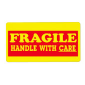 Poignée Fragile avec soin Étiquette d'expédition (Devant)