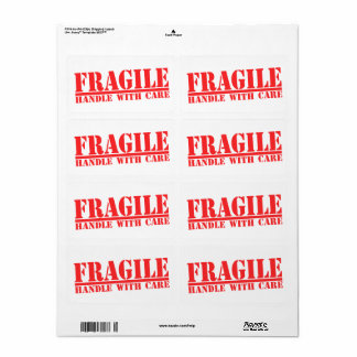 Poignée Fragile Avec Soin Expédition Étiquette Tex