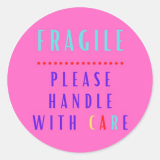 Poignée fragile avec soin ne plie pas autocollant