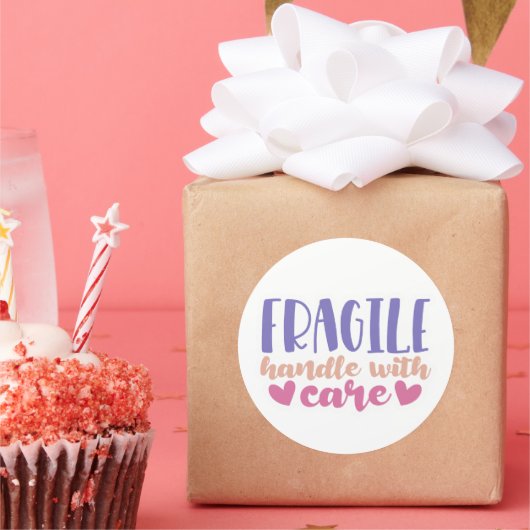 Poignée Fragile Avec Soin - Sticker pour petites e (Fête)