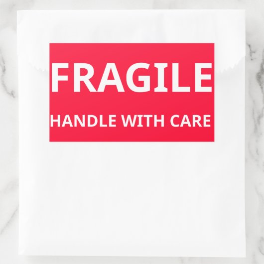 Poignée fragile avec Sticker de soin (Sac)