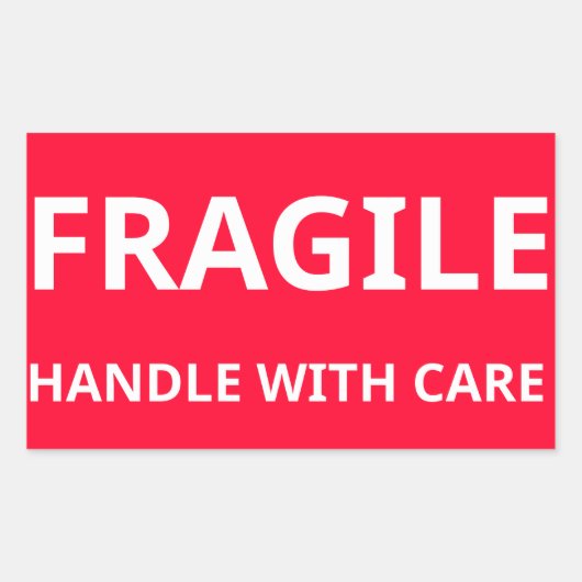 Poignée fragile avec Sticker de soin (Devant)