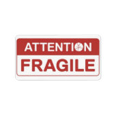 Poignée fragile rouge avec images de Étiquette de (Devant)