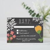 Poignée Mason Jar & Fleurs sur tableau RSVP (Debout devant)