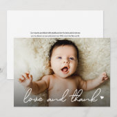 Poignée moderne Baby Photo amour et merci (Devant / Derrière)