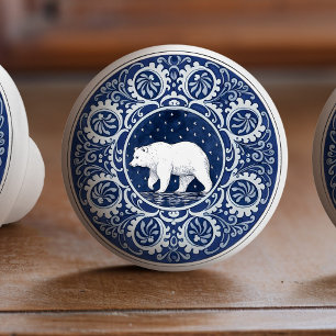 Poignée Ours Brun Royal Bleu Victorien de Mintons