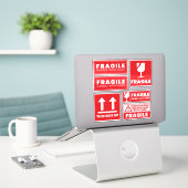 Poignée Red Fragile W/Care Expédition Stickers Éti (Ordinateur portable sur le bureau)