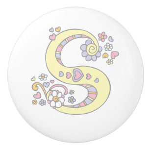 Poignée S mongramme de la lettre décorative