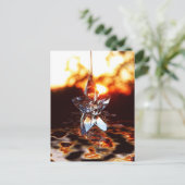 Poignée sur une carte postale étoilée (Debout devant)