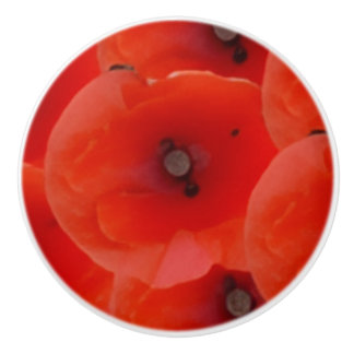 Poignées en céramique de design Red Poppoes