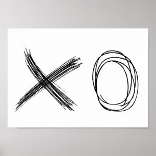 Poignées et baisers minimaliste poster xo