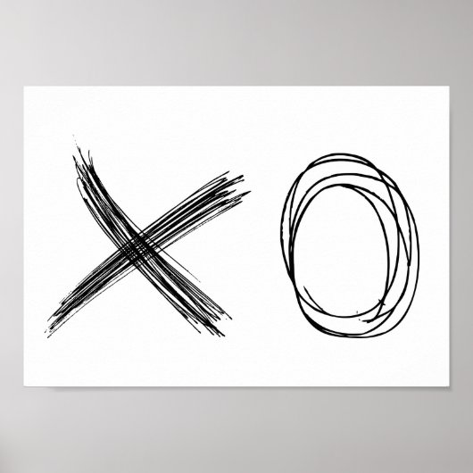 Poignées et baisers minimaliste poster xo (Devant)