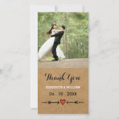 Poignées et flèches roses Merci Mariage rustique (Devant)