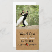 Poignées et flèches roses Merci Mariage rustique (Devant / Derrière)