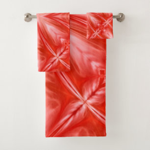 Poinciana Red Milky White Cloudy Abstract Design Bad Handdoek