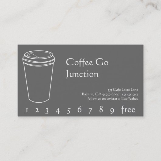Poinçon de boissons de café/carte de fidélité (Devant)