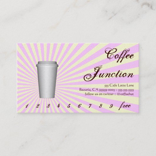 Poinçon de boissons de café/carte de fidélité (Devant)