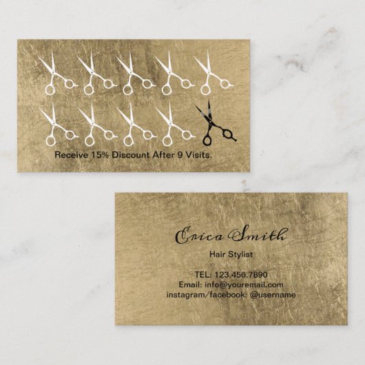 Poinçon de luxe de fidélité d'or de ciseaux de (Devant / Derrière)