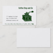 Poinçon de meulage et fidélité de café (Devant / Derrière)