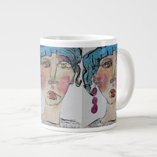 Poing Blue Jumbo Mug (Devant droit)
