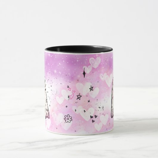 Poing Ghost Doodle Mug (Conception latérale) (Centre)