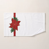 Poinsététie rouge de Noël sur blanc (Serviette à main)