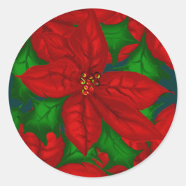 Poinsetta-Kerst sticker