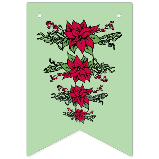 Poinsetta leuke bunting banner (Tweede vlag)