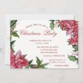 Poinsetta, Red Corporate Kerstparty Kaart (Voorkant)