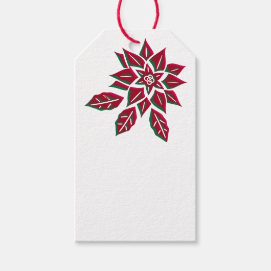 Poinsettia-1 Cadeaulabel (Voorkant)