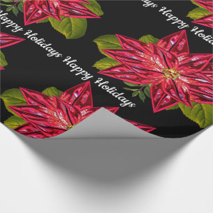 Poinsettia 30 x 6' Victoriaans kerst Cadeaupapier