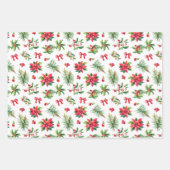 Poinsettia 3 Coördineren van Kerstmis Inpakpapier Vel (Voorkant 3)