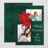 Poinsettia Ajouter Photos Carte de Noël (Devant / Derrière)