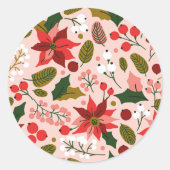 Poinsettia autocollant de vacances d'hiver (Devant)