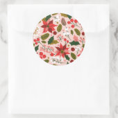 Poinsettia autocollant de vacances d'hiver (Sac)