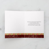 Poinsettia, baubles Carte de voeux de Noël de la f (Intérieur)