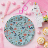 Poinsettia Berries Leaves Holiday Kerstmis Papieren Bordje (Feest)