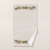 Poinsettia blanche antique avec verdure de Noël (Serviette à main)