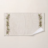 Poinsettia blanche antique avec verdure de Noël (Serviette à main)