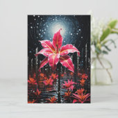 Poinsettia Bloem Abstracte Kerst Kaarten (Staand voorkant)