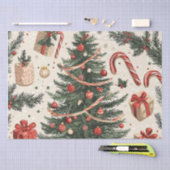 Poinsettia Bloemen Kerstpatroon (4) Tissuepapier (Craft)