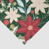 Poinsettia Botanical Floral Kerstmis Tissuepapier (Detail)