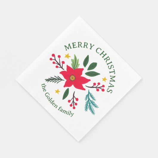 Poinsettia Botanicals Foliage Vakantie CUSTOM Servet (Hoek)